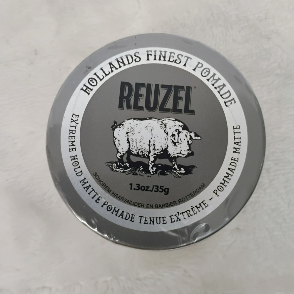 Reuzel Extreme Hold Matte Pomade 1.3oz 35g Gray Pig Tin New Sealed